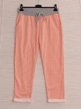 Anne   Kate Italian Ragusa Stripe Orange Pants 14-18