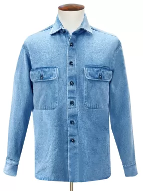 Blue Denim Double Pocket Overshirt