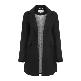 Haute Edition Women's Wool Blend Single Lapel Blazer Peacoat With Pockets