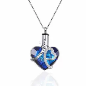 Heart-Shaped Crystal Urn Necklace