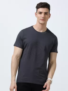 MEN'S DK GREY SOLID SLIM FIT T SHIRT