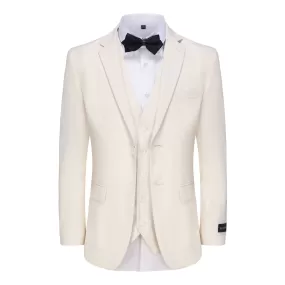 Men's Signature 3-Piece Slim Fit Suits (Ivory)