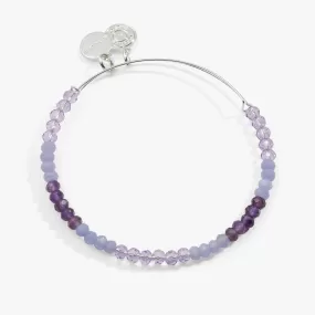 Ombre Faceted Stone Beaded Charm Bangle, Purple