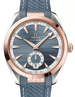 OMEGA SEAMASTER AQUA TERRA 150M CO-AXIAL MASTER CHRONOMETER SMALL SECONDS 41MM STAINLESS STEEL/SEDNA GOLD BLUE DIAL 220.22.41.21.03.001 3. WITH RUBBER STRAP