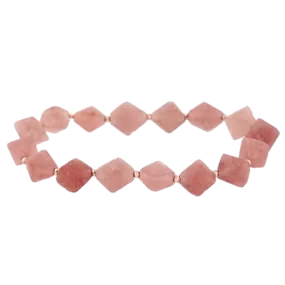 Strawberry Quartz Octahedron Gemstone Bracelet