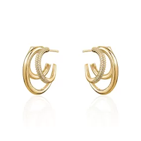 THREE TIER CRSYTAL EARRINGS